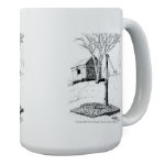Old Country Waterpump and Shed Pen and Ink 15oz Mug by NANCE